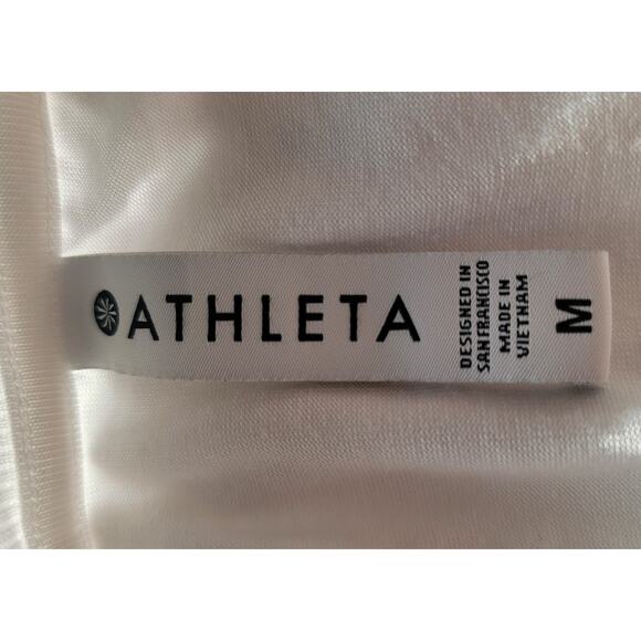 Athleta Women’s M White Asymmetrical Workout Top Long Modal Stretch USA Designed - Picture 2 of 14